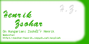 henrik zsohar business card